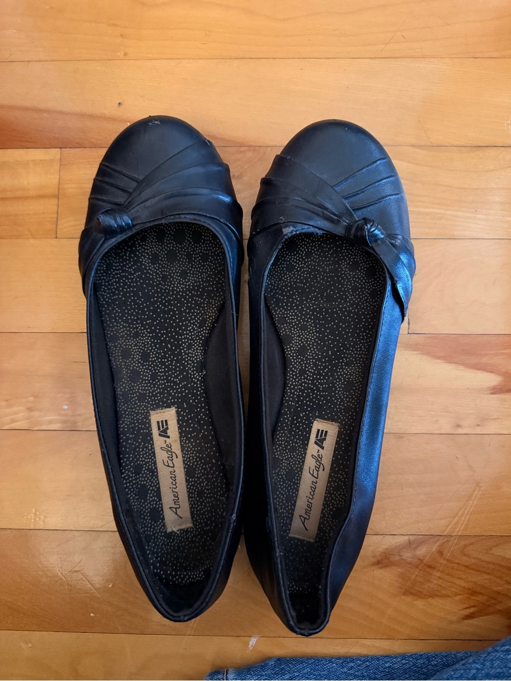 American Eagle Outfitters Black Knot-Accent Ballet Flats